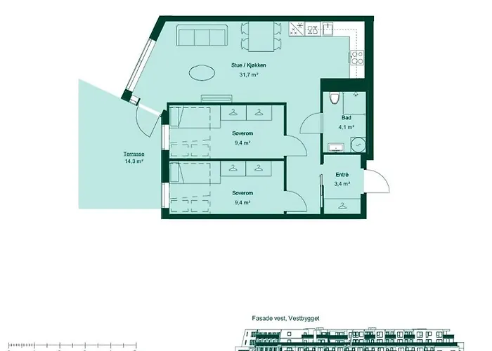 Brand-new 2025 Sunny Private Terrace - By The Sea Lägenhet Bergen